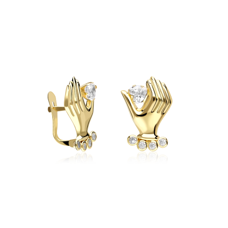 Pendientes Oro 18k y circonitas "Hannu"