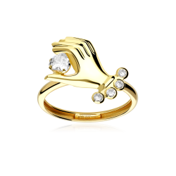 Anillo Oro 18k y circonitas "Hannu"