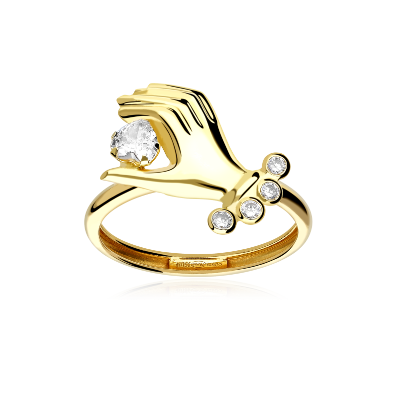 Anillo Oro 18k y circonitas "Hannu"