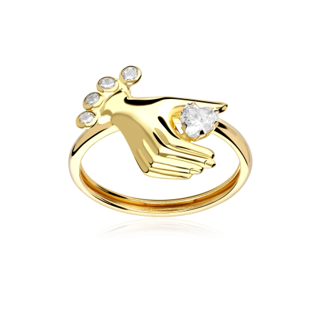 Anillo Oro 18k y circonitas "Hannu"
