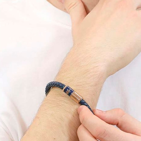 Pulsera Maserati Hombre Acero Rosado y Azul JM222AVE09