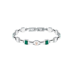 Pulsera Maserati Hombre Ceramic Plateada y Verde JM424ATZ43