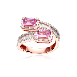 Anillo Oro 18k zafiros y diamantes 1.09cts "Godiva"