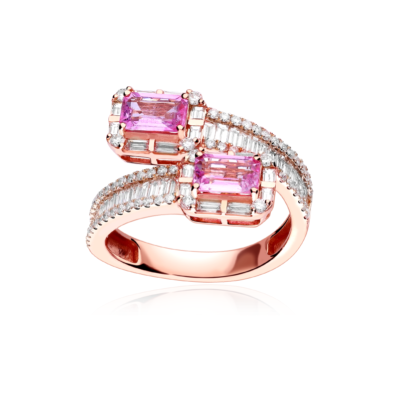 Anillo Oro 18k zafiros y diamantes 1.09cts "Godiva"