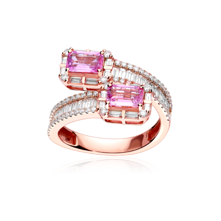 Anillo Oro 18k zafiros y diamantes 1.09cts "Godiva"