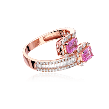 Anillo Oro 18k zafiros y diamantes 1.09cts "Godiva"