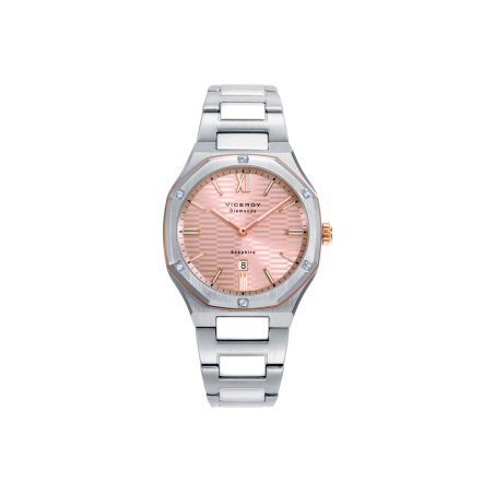 Reloj Viceroy Mujer Acero Bisel Doble Gris y Rosa 45004-83