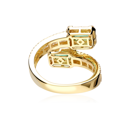 Anillo Oro 18k esmeraldas y diamantes 1.06cts "Godiva"