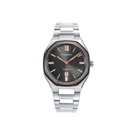Reloj Viceory Jombre Acero Doble Bisel IP Gris y Rosa 45009-13