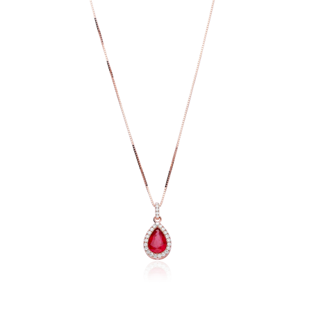 Gargantilla Oro 18k rubí y diamantes 0.13cts "Mires"