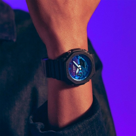 Reloj Casio G-Shock Esfera Morada y Azul GA-2100FL-1AER