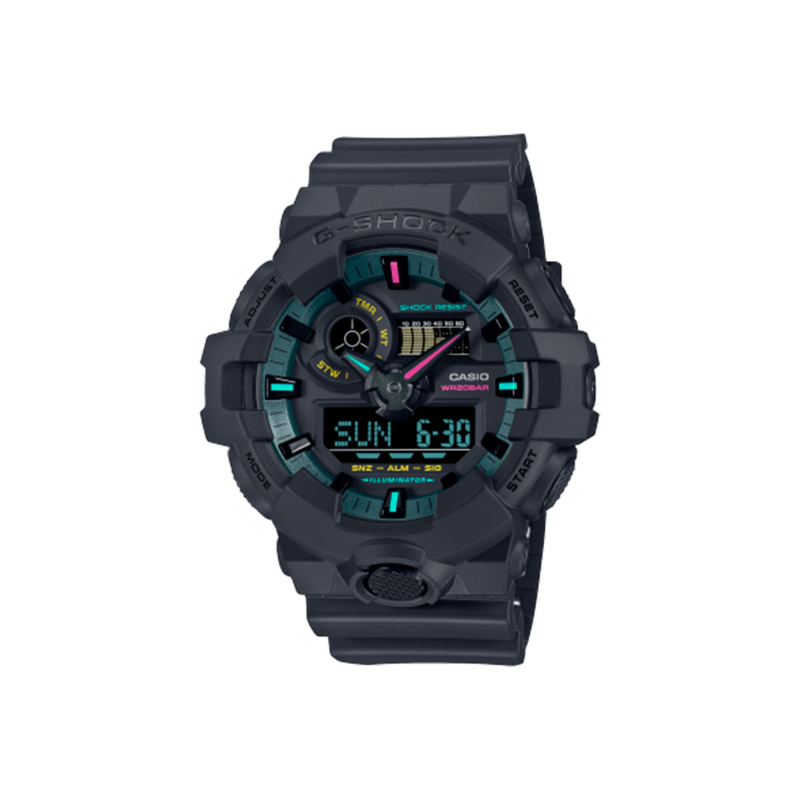Reloj Casio G-Shock Fluorescente Azul y Rosa GA-700MF-1AER