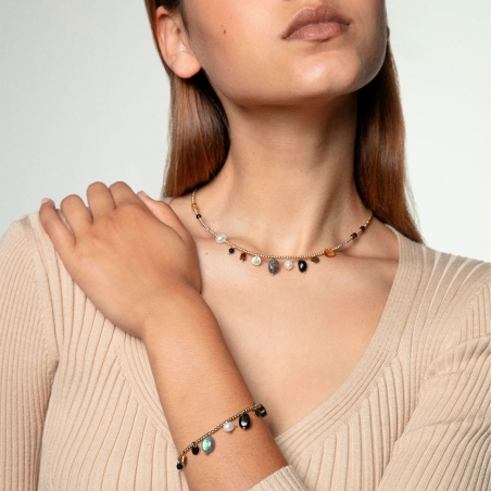 Collar Viceroy Mujer Acero Dorado con Piedras de Colores 14200C01012