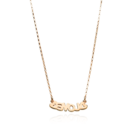 Gargantilla "LOVE" corazones plata de ley baño oro 18k