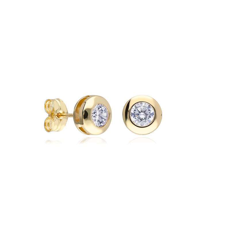 Pendientes Oro 18k y circonitas "Chic"