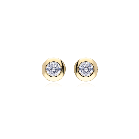 Pendientes Oro 18k y circonitas "Chic"