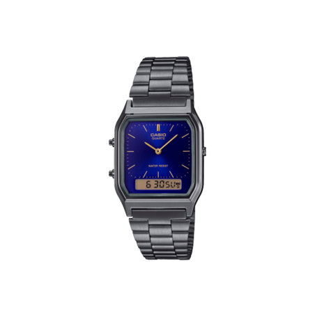 Reloj Casio Edgy Collection Esfera Azul Correa Acero Gris AQ-230EGG-2AEF