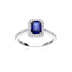 Anillo Oro 18k zafiro y diamantes 0 26cts  Elsa 