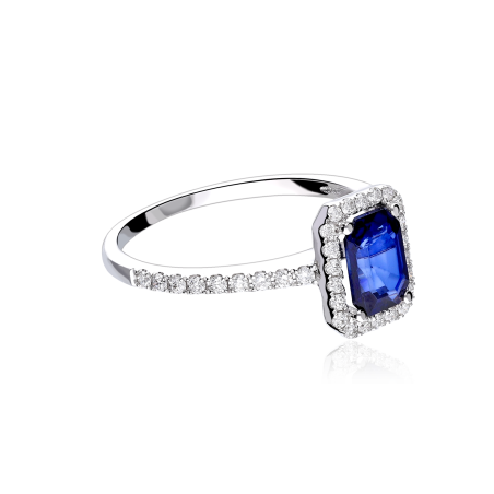Anillo Oro 18k zafiro y diamantes 0.26cts "Elsa"