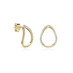 Pendientes Oro 18k y circonitas  Wohpir 