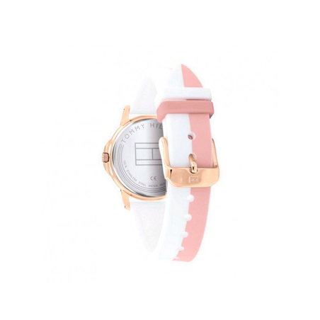 Reloj Tommy Hilfiger Niña Acero Rosado Correa Blanca y Rosa 1720015