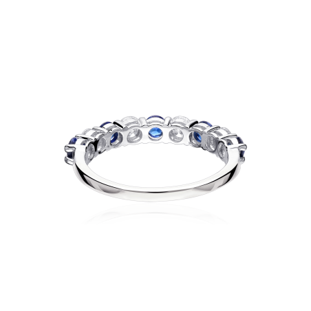 Anillo Oro 18k, zafiros y diamantes 0.52cts "Beire"