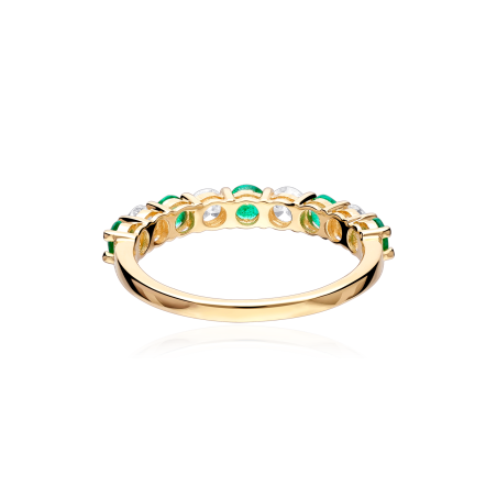 Anillo Oro 18k, esmeraldas y diamantes 0.51cts "Beire"