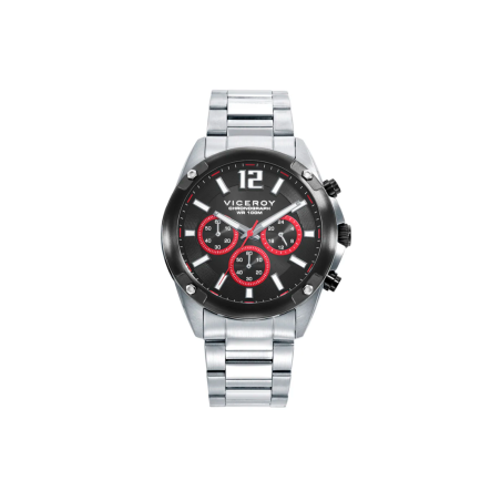 Reloj Viceroy hombre caja acero negra y correa acero plateada 401397-55