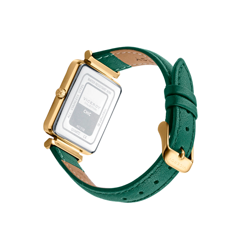 Reloj Viceroy Mujer Acero Dorado Correa Piel Verde 401238-67 - Joyerías ...