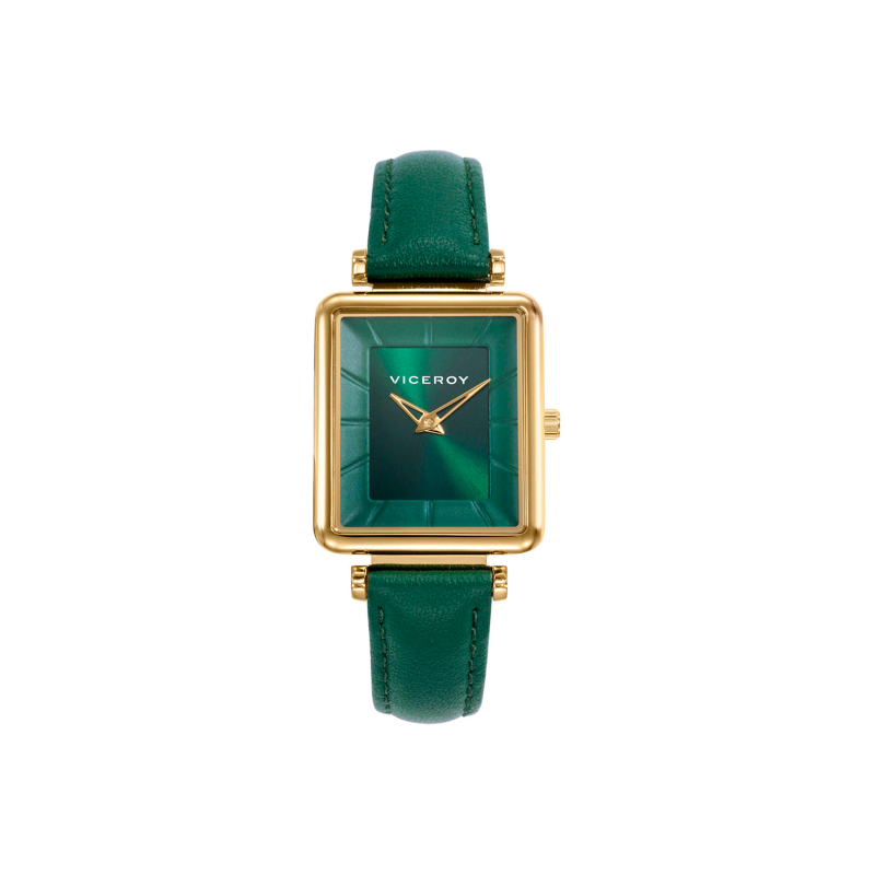 Reloj Viceroy Mujer Acero Dorado Correa Piel Verde 401238-67