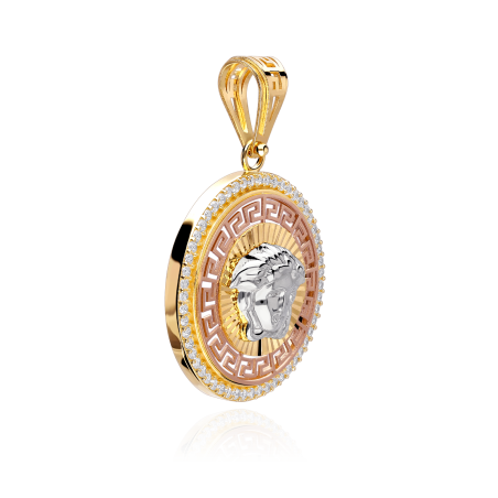 Colgante Oro 18k tricolor y circonitas "Eneida"