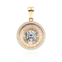 Colgante Oro 18k tricolor y circonitas "Eneida"