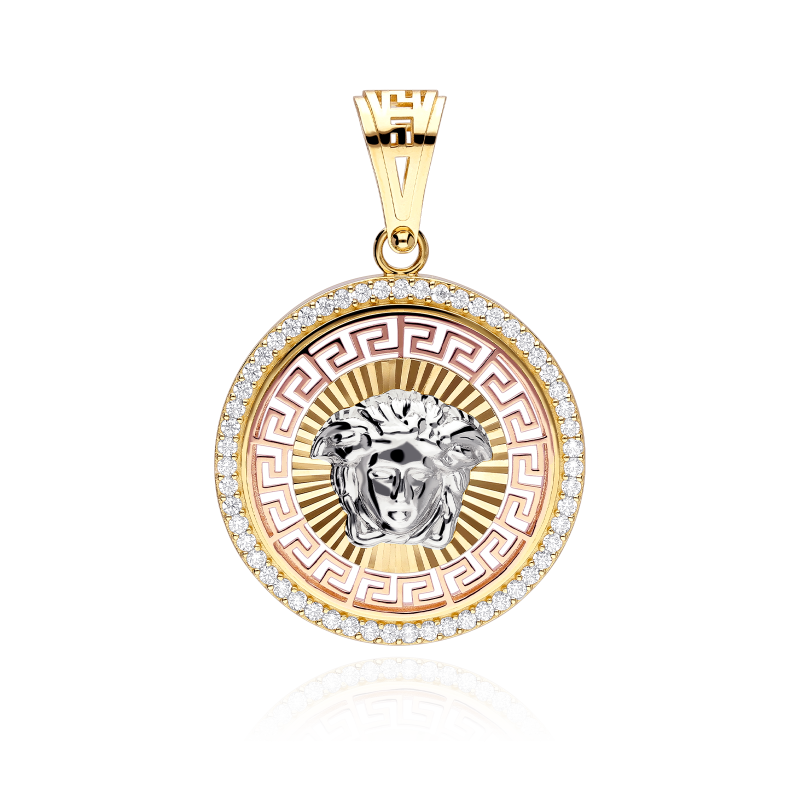 Colgante Oro 18k tricolor y circonitas "Eneida"
