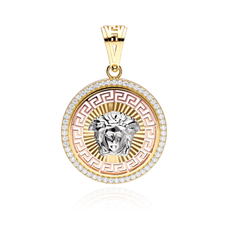 Colgante Oro 18k tricolor y circonitas "Eneida"