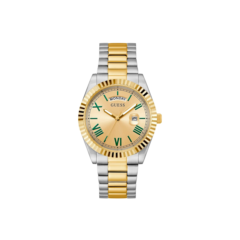 Reloj Guess Hombre Acero Bicolor Esfera Dorada GW0265G14