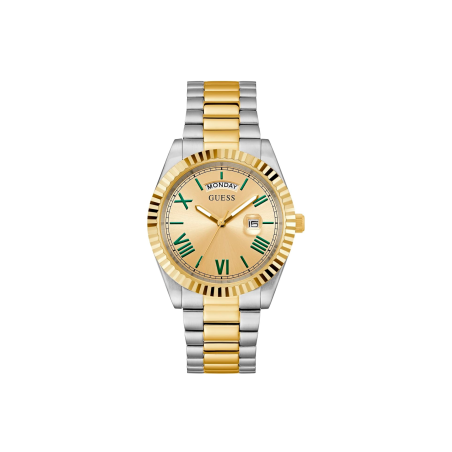 Reloj Guess Hombre Acero Bicolor Esfera Dorada GW0265G14