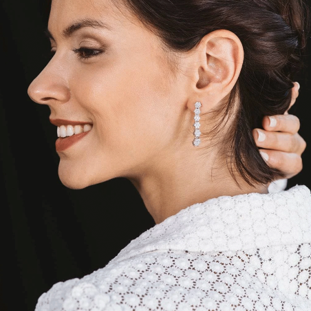 Pendientes Itemporality Plata y circonitas SEA-101-237-UU