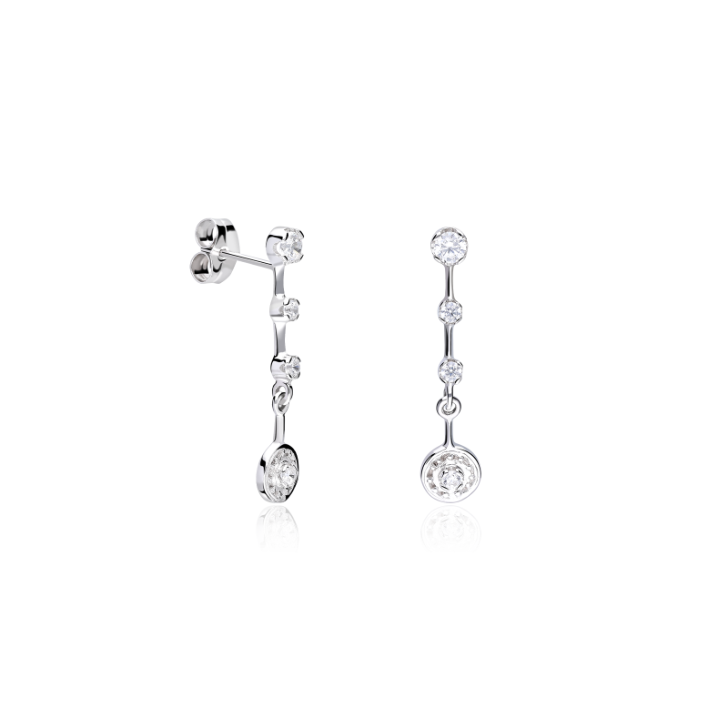 Pendientes Oro 18k y circonitas "Dress"