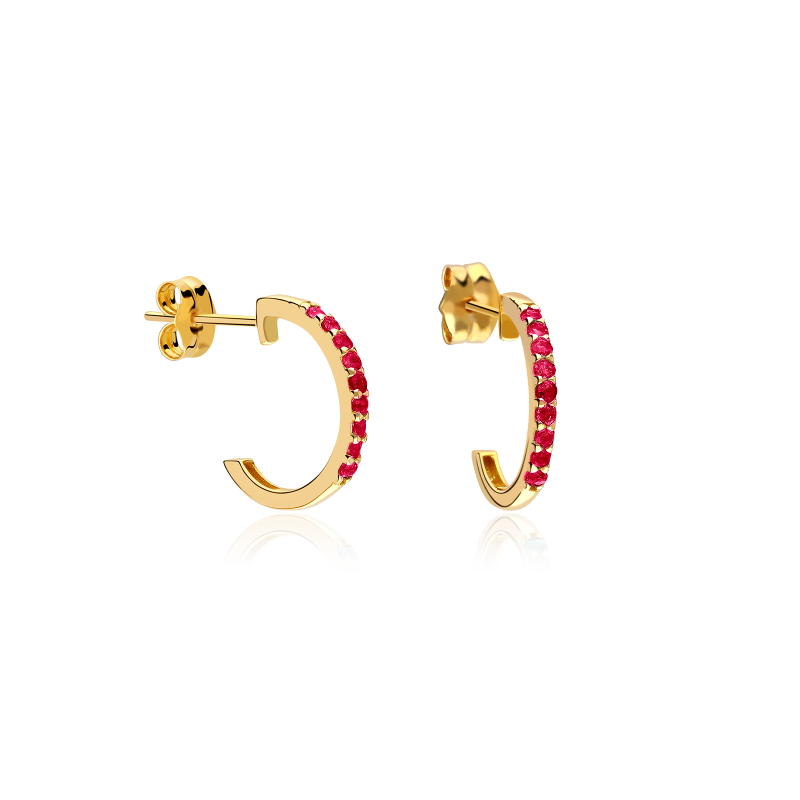 Pendientes Oro 18k y rubíes "Rubens"
