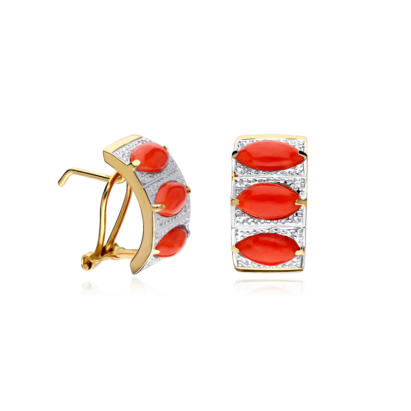 Pendientes Oro 18k y coral "Rafaela"
