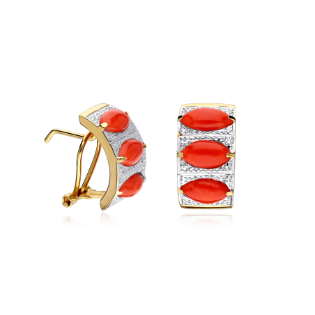 Pendientes Oro 18k y coral "Rafaela"