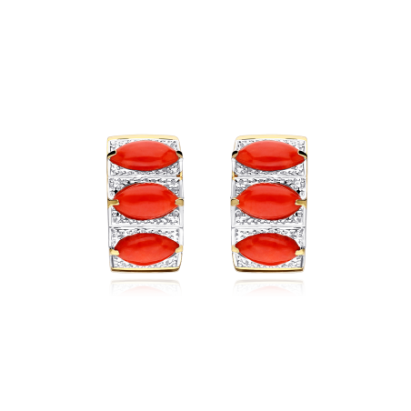 Pendientes Oro 18k y coral "Rafaela"