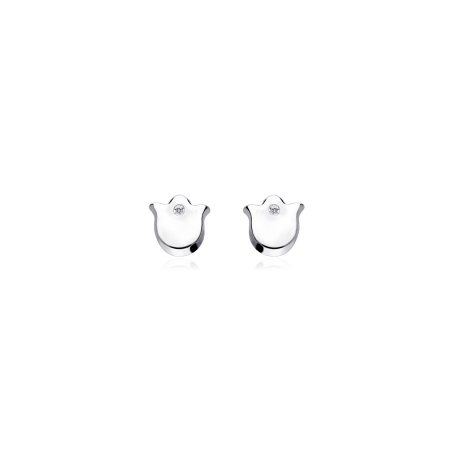 Pendientes Oro 18k y diamantes 0.01cts "Tulipán"