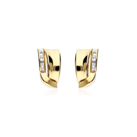 Pendientes Oro 18k y circonitas "Dominique"