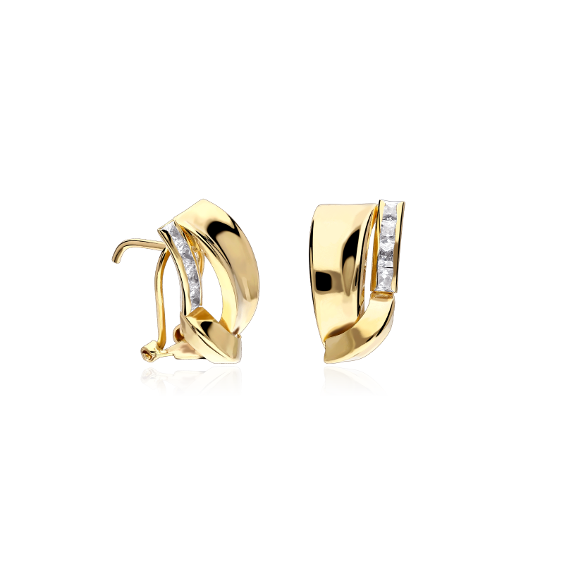 Pendientes Oro 18k y circonitas "Dominique"