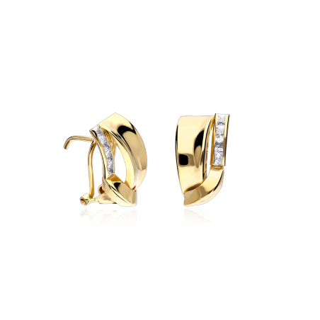 Pendientes Oro 18k y circonitas "Dominique"