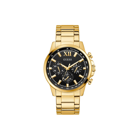 Reloj Guess Hombre Walker Acero Dorado Esfera Negra GW0900G3