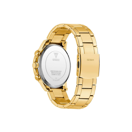 Reloj Guess Hombre Walker Acero Dorado Esfera Negra GW0900G3