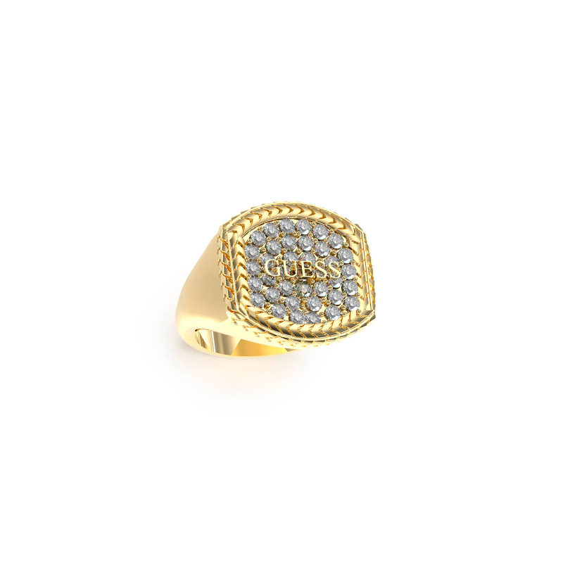 Anillo Guess Hombre Sailor Knot Acero Dorado y Circonitas JUMR05019JWYG