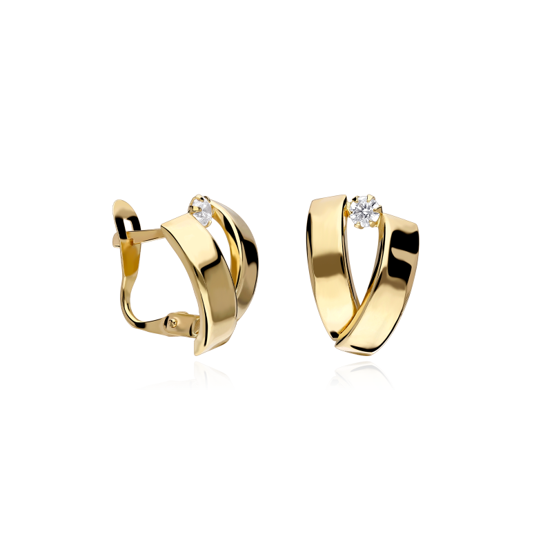 Pendientes Oro 18k y circonitas "Paulette"